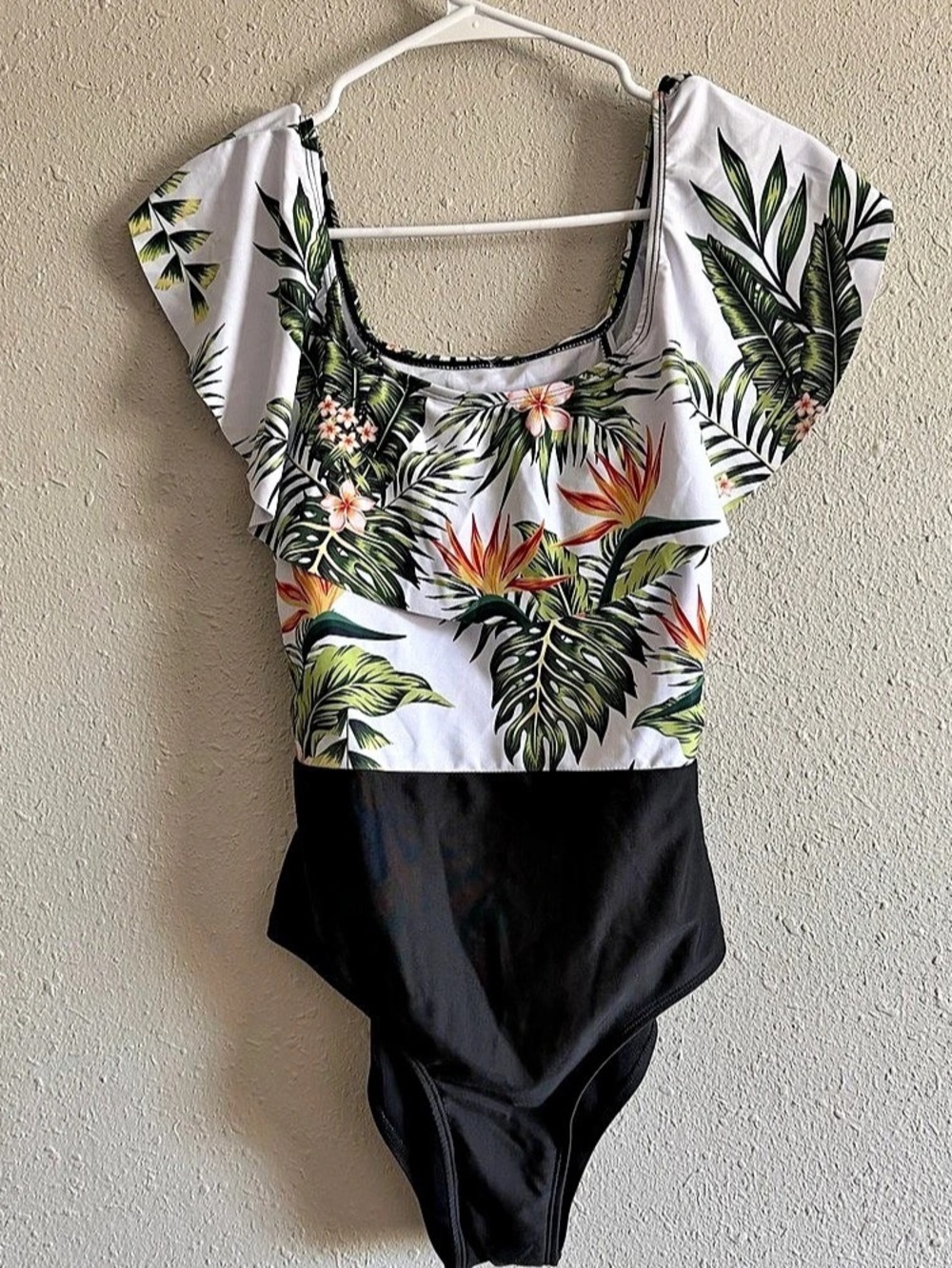 Floral Ruffle Sleeve One Piece Swimsuit